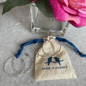 Silver Branch Hoop Earrings